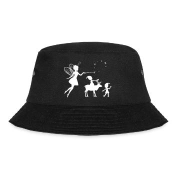 White silhouettes of a fairy and elves - Bucket Hat - black - Front - Lela (165cm)