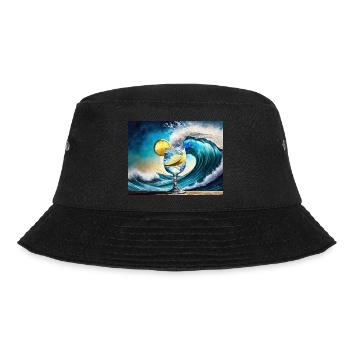 Nach mir die Ginflut Gin and Tonic monster wave - Bucket Hat - black - Front - Lela (165cm)