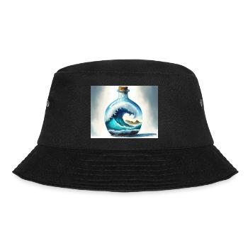Monsterwelle in der Flasche - Bucket Hat - Schwarz - Vorne - Lela (165cm)