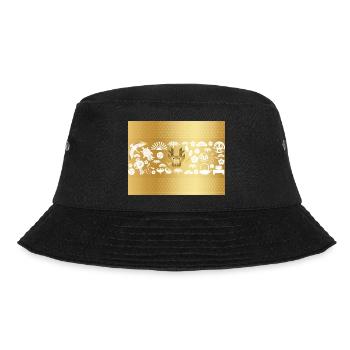 Jahr des Drachen, Goldener Drache Year of the - Bucket Hat - Schwarz - Vorne - Lela (165cm)