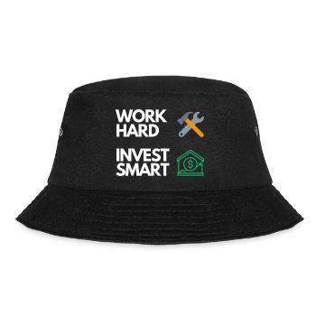 Work hard Invest smart - Bucket Hat - Schwarz - Vorne - Lela (165cm)