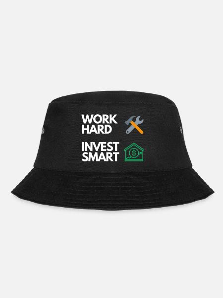 Work hard Invest smart - Bucket Hat - Schwarz