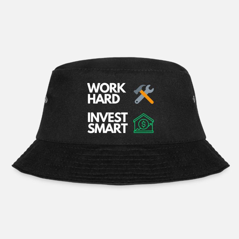 Work hard Invest smart - Bucket Hat - Schwarz