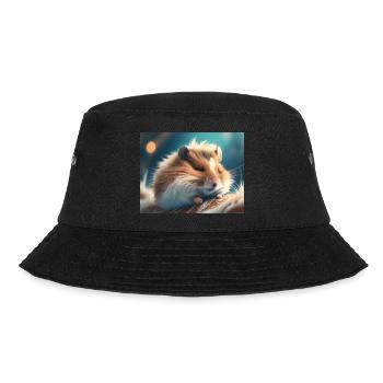 Niedliche Tiere im Winterschlaf – Hamster - Bucket Hat - Schwarz - Vorne - Lela (165cm)