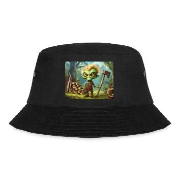 mignon petit extraterrestre rétro vert est la gravure sur bois - Bob - noir - Devant - Lela (165cm)