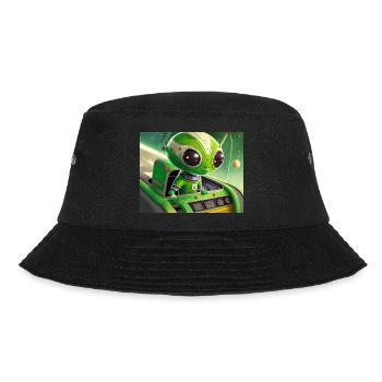 mignon petit extraterrestre rétro vintage vert volant un OVNI - Bob - noir - Devant - Lela (165cm)