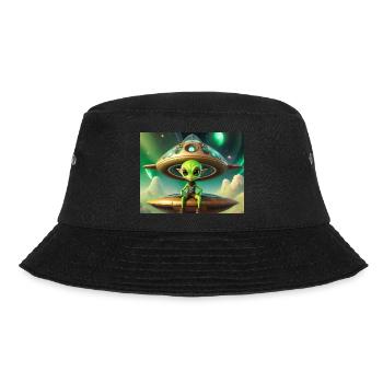 mignon petit extraterrestre rétro vintage vert volant un OVNI - Bob - noir - Devant - Lela (165cm)