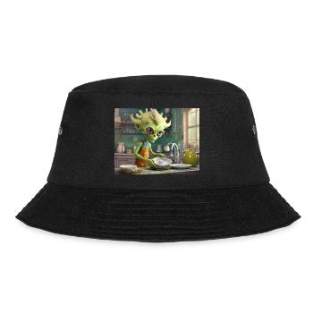 mignon petit vert rétro vintage alien tous les jours - Bob - noir - Devant - Lela (165cm)