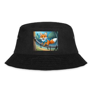 Niedlicher kleiner Unhold, Fuchs, der auf einem Spielplatz spielt - Bucket Hat - Schwarz - Vorne - Lela (165cm)