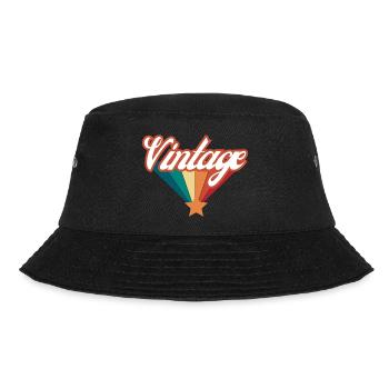 Vintage - Retro Geschenkidee - Bucket Hat - Schwarz - Vorne - Lela (165cm)