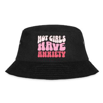 Hot girls have anxiety - Bucket Hat - black - Front - Lela (165cm)