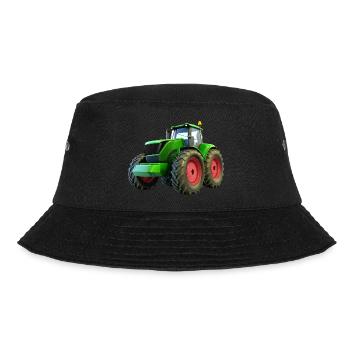 Neuer großer Traktor mit roten Felgen - Bucket Hat - Schwarz - Vorne - Lela (165cm)