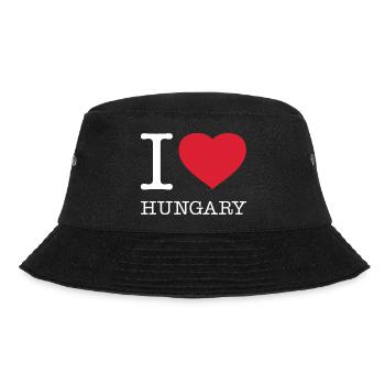I LOVE HUNGARY Ungarn - Bucket Hat - Schwarz - Vorne - Lela (165cm)