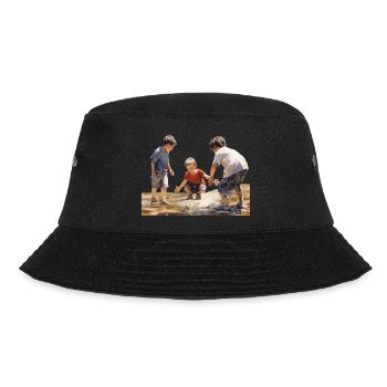 Eine unbeschwerte Kindheit ist ein Geschenk - Bucket Hat - Schwarz - Vorne - Lela (165cm)