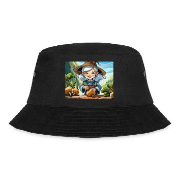 Deutsche Kinderreime Früh morgens um sechs - Bucket Hat - Schwarz - Vorne - Lela (165cm)
