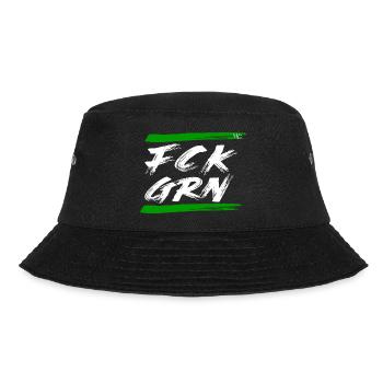 FCK GRN Weiß - Bucket Hat - Schwarz - Vorne - Lela (165cm)