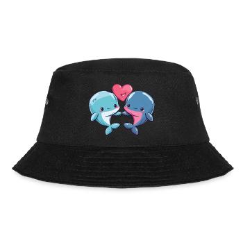 Wal Paar Liebe Couple Verliebt - Bucket Hat - Schwarz - Vorne - Lela (165cm)