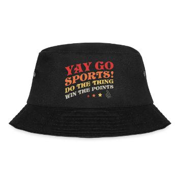 Juhu, los geht's! Nicht-Sport-Fan Go Sports Yay Sports - Bucket Hat - Schwarz - Vorne - Lela (165cm)