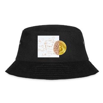 Krypto Gehirn 2 Bitcoin BTC ETH - Bucket Hat - Schwarz - Vorne - Lela (165cm)