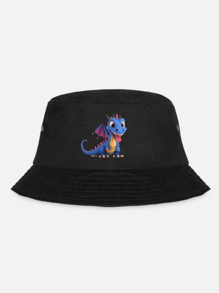 Ein niedliches Drachen Monster mit langer Zunge - Bucket Hat - Schwarz
