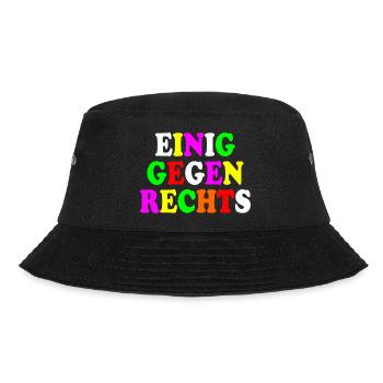 Einig gegen rechts - Bucket Hat - Schwarz - Vorne - Lela (165cm)