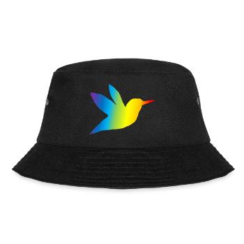 Kolibri bunt - Bucket Hat - Schwarz - Vorne - Lela (165cm)