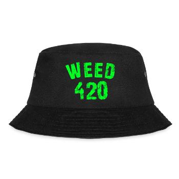 Iconic 420 Motif in Neon Green - Bucket Hat - black - Front - Lela (165cm)