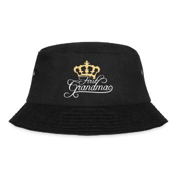 First Grandma Oma Großmutter Krone Königin Liebe - Bucket Hat - Schwarz - Vorne - Lela (165cm)