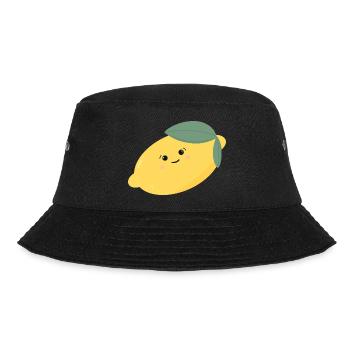 Süße Zitrone Kawaii - Bucket Hat - Schwarz - Vorne - Lela (165cm)