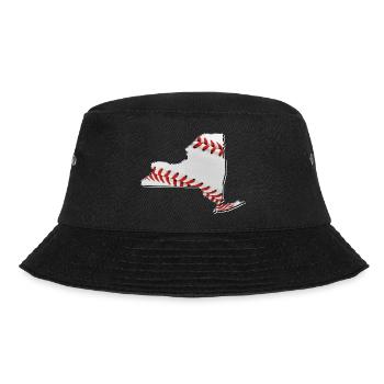 New York (USA) | echter Baseball | Landkarte - Bucket Hat - Schwarz - Vorne - Lela (165cm)