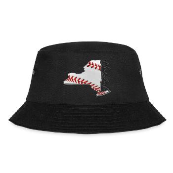 New York (USA) | echter Baseball | Landkarte Scpt - Bucket Hat - Schwarz - Vorne - Lela (165cm)