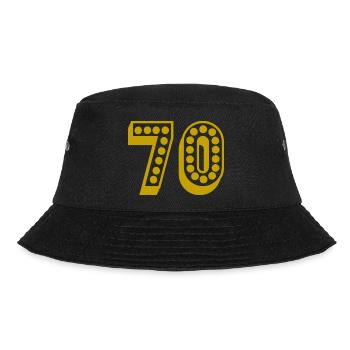 70. 70 YEARS. 70th ANNIVERSARY. 70 YEARS ANNIVERSARY. - Bucket Hat - black - Front - Lela (165cm)