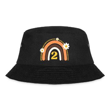 2nd Birthday Yellow Rainbow - Bucket Hat - black - Front - Lela (165cm)