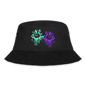 2 Heavy Metal Hard Rock Graffiti Horns Hand Gestures - Bucket Hat - black - Front - Lela (165cm)