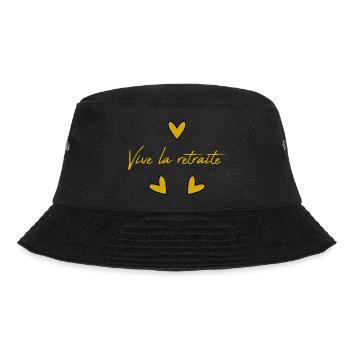 RUHESTAND. FROHEN RUHESTAND. GLÜCKLICHER RUHESTAND - Bucket Hat - Schwarz - Vorne - Lela (165cm)