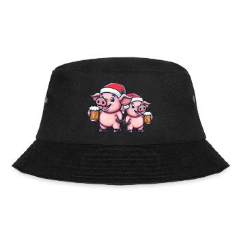 Pig Christmas Beer Crew - Bucket Hat - black - Front - Lela (165cm)