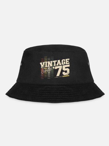 Vintage 1975 Jahrgang geboren Retro Geburtstag - Bucket Hat - Schwarz
