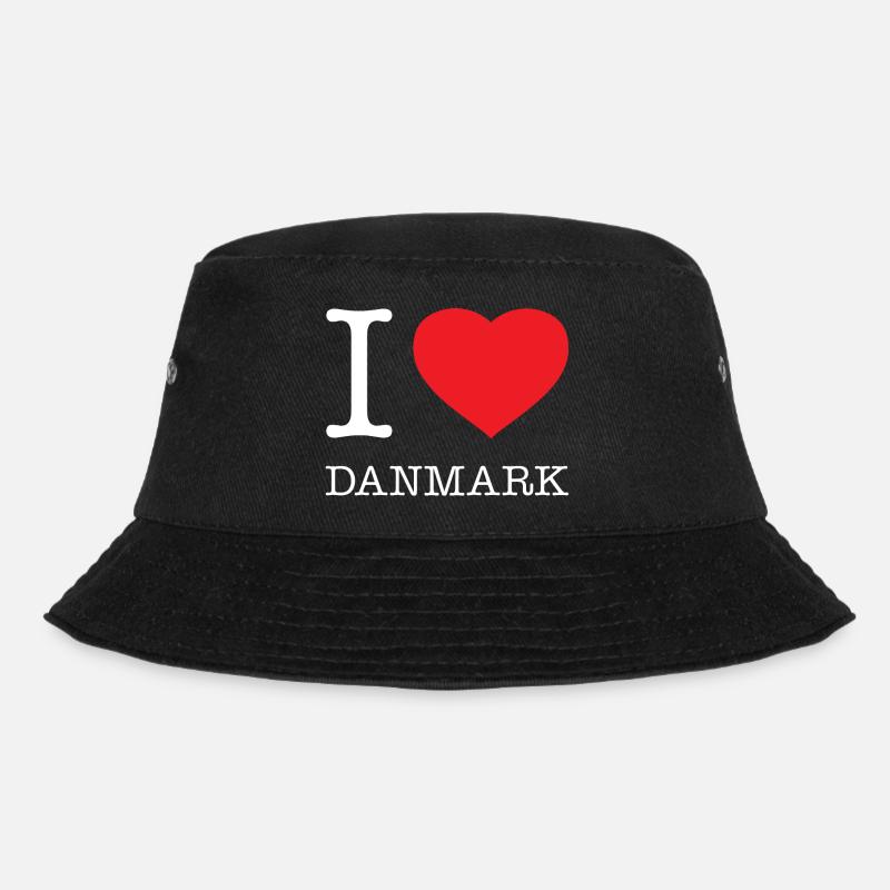 I LOVE DANMARK Dänemark - Bucket Hat - Schwarz