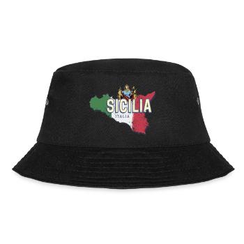 Sizilien und Fahne Italien Retro Region Landkarte - Bucket Hat - Schwarz - Vorne - Lela (165cm)