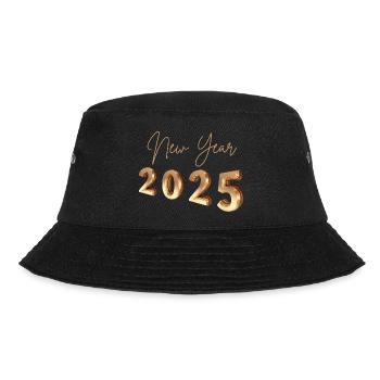 New Year 2025 - Bucket Hat - Schwarz - Vorne - Lela (165cm)