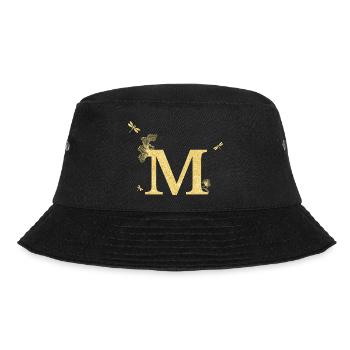 Letter m glitter golden dragonfly - gift idea - Bucket Hat - black - Front - Lela (165cm)