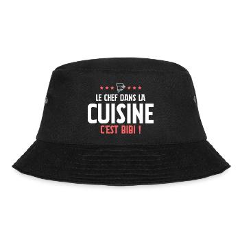 Le chef dans la cuisine c'est bibi ! - Tablier - Bob - noir - Devant - Lela (165cm)