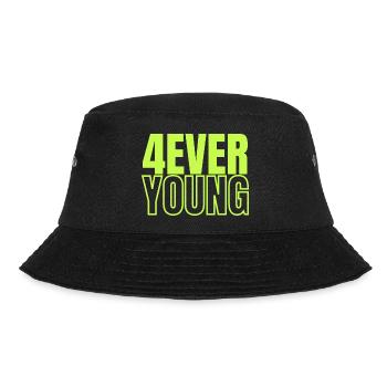 4EVERYOUNG im grünen Design - Bucket Hat - Schwarz - Vorne - Lela (165cm)
