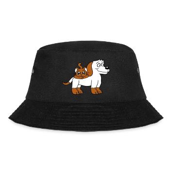 Hund Katze Zwei Freunde Team Kätzchen 2 Duo Crew - Bucket Hat - Schwarz - Vorne - Lela (165cm)
