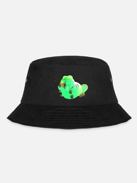 La petite chenille mignonne accueille le lever du soleil avec elle - Bob - noir