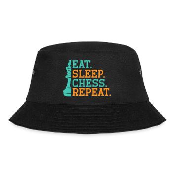 Chess King Geschenk Schach Sport Schachmeister - Bucket Hat - Schwarz - Vorne - Lela (165cm)
