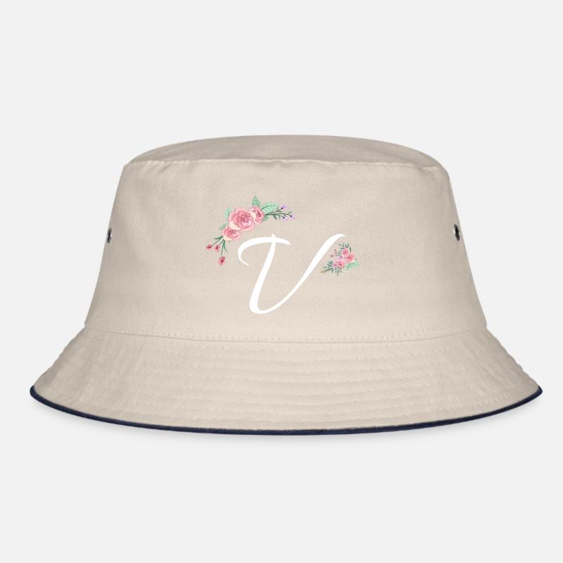Letter v flowers Bucket Hat