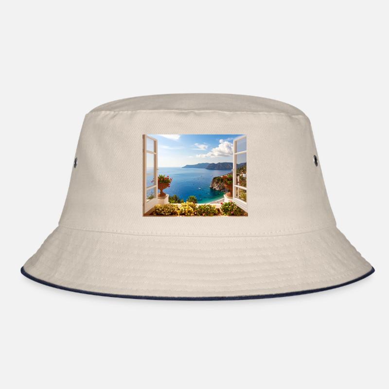 Panoramablick auf die Mittelmeerküste Bucket Hat