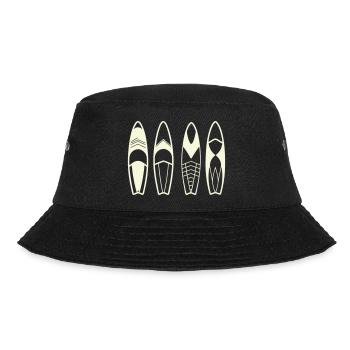 Minimalistische abstrakte Surfbretter - Bucket Hat - Schwarz - Vorne - Lela (165cm)