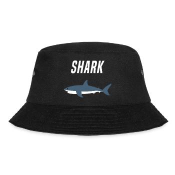 Nautic Design Shark Silhouette Bold Typography - Bucket Hat - black - Front - Lela (165cm)